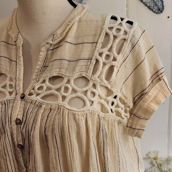 FREE PEOPLE Cedar Lace Pullover Oversized Top - Picture 2 of 12